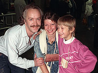 Леонид Борткевич со своей женой Ольгой Корбут и 12-летним сыном Ричардом, 1989 год