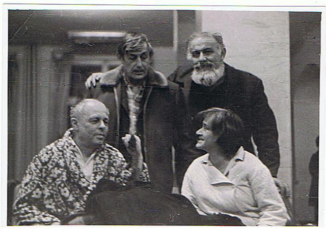 Андрей Сахаров, Виктор Некрасов, Лев Копелев, Елена Боннер, Москва, 1973