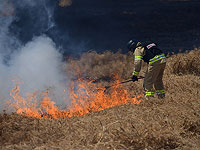 Возгорание травы и кустарника в Самарии, эвакуация в поселке Нирит