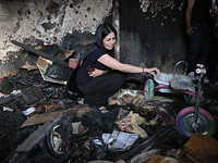Сгоревший дом семьи Дауабше в деревне Дума