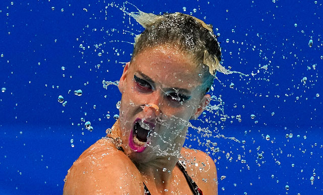 Анна-Мария Александри в произвольной программе в Токийском центре водных видов спорта на летних Олимпийских играх 2020 года, 2 августа 2021 года, в Токио, Япония