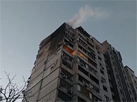 Падение фрагментов ракеты на жилой дом в Киеве, есть жертвы