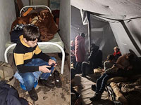 Младший сын Романа и палатка для беженцев из Мариуполя