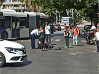 В Тель-Авиве мотоцикл сбил пешехода, пострадавший в тяжелом состоянии