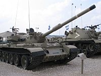 Модернизированный трофейный танк Т-55 ("Тиран 5") в музее танковых войск в Латруне