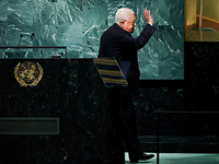 Председатель палестинской администрации Махмуд Аббас в ООН
