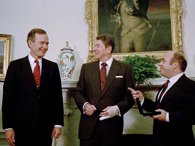 Щаранский с Рейганом и Бушем в 1989 году