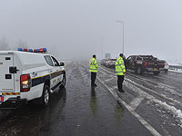 Полиция блокирует трассы на севере Израиля из-за снегопада