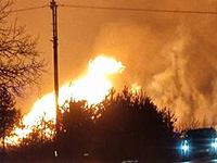 На севере Литвы взорвался газопровод; высота пламени около 50 метров