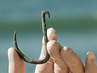 В Ашкелоне найден медный крюк для ловли акул, революционное изобретение древности