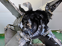 Хвостовой фрагмент взорвавшейся ракеты С-200. Корея, архив