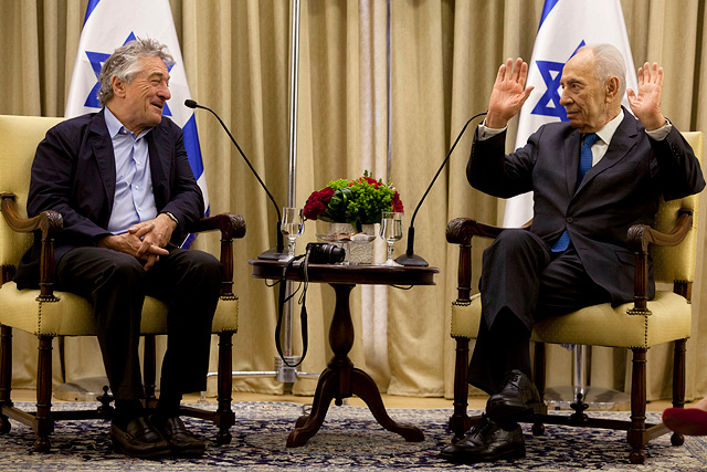 C Президентом Израиля Шимоном Пересом, 2013 год