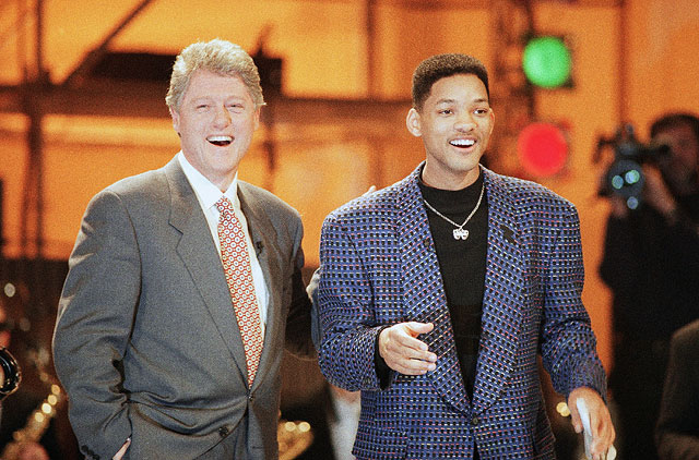 С Биллом Клинтоном, 1993 год