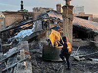 В Москве произошел сильный пожар на крыше дома писателей
