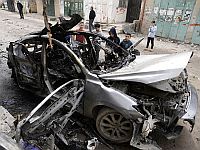 Автомобиль террористов после удара БПЛА ЦАХАЛа