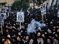 В Иерусалиме прошла демонстрация ультраортодоксов, выступающих против нового закона о призыве