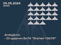 ВСУ: перехвачены 23 из 24 российских "шахедов", выпущенных ночью
