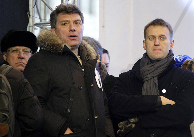 С Алексеем Навальным и Алексеем Кудриным, 2011 год
