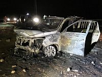 Около форпоста "Гиват а-Баладим" была сожжена машина полиции, задержаны 17 подозреваемых
