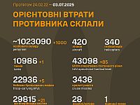 Генштаб ВСУ: данные о потерях армии РФ на 1226-й день войны
