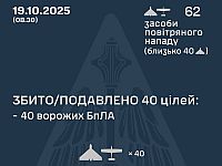 Генштаб ВСУ: ночью перехвачены 40 из 62 БПЛА. Минобороны РФ: сбиты 45 беспилотников
