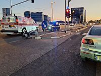 ДТП в Ор-Йегуде, тяжело травмирован мотоциклист
