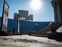 Российский удар по Киеву, обломки БПЛА упали у Монумента Независимости