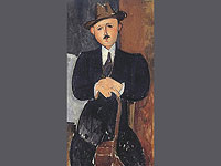 Амедео Модильяни "Сидящий мужчина с тростью" (1918)