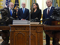 Посол США в Израиле Майк Хакаби, посол Израиля в США Йехиэль Лейтер, вице-президент Джей Ди Вэнс, государственный секретарь Марко Рубио, посол Ливана в США Нада Хамаде Моавад и посол США в Ливане Мишель Исса