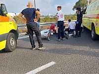 ДТП около Хайфы, тяжело травмирован мотоциклист
