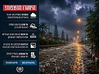 В ночь на воскресенье в Израиле ожидаются сильные дожди и локальные подтопления
