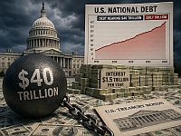 Госдолг США приблизился к 40 триллионам долларов, расходы на проценты – 1,5 триллиона в год
