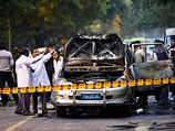 Автомобиль супруги представителя минобороны Израиля в Индии после теракта в Нью-Дели