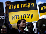 Акция протеста суданских беженцев в Тель-Авиве