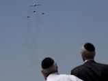 Самолеты ВВС Израиля на параде в небе над Иерусалимом. 26.04.2012