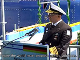 Церемония передачи новой подводной лодки класса "Дельфин" военно-морскому флоту Израиля. Киль, 3 мая 2012 года