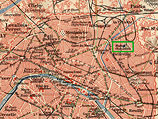 Карта Парижа. Район, где было совершено нападение, выделен зеленым прямоугольником