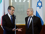 Министр иностранных дел Италии Джулио Терци и премьер-министр Израиля Биньямин Нетаниягу. Иерусалим, сентябрь 2012 года