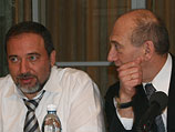 Авигдор Либерман и Эхуд Ольмерт в 2007-м году