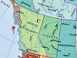 В районе островов Королевы Шарлотты, недалеко от западного побережья Канады произошло землетрясение магнитудой 7,7