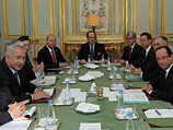 Биньямин Нетаниягу на приеме у президента Франции Франсуа Олланда. Париж, 31 октября 2012 года