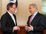 Исполнительный директор компании Woodside Питер Коулман и премьер-министр Израиля Биньямин Нетаниягу. Иерусалим, октябрь 2012 года