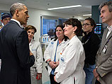 Барак Обама в Массачусетском госпитале