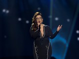 Израильская певица Моран Мазор выступает в полуфинале "Евровидения-2013", 16 мая 2013 г.