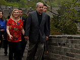 Биньямин Нетаниягу с супругой Сарой на Великой китайской стене. 9 мая 2013 года