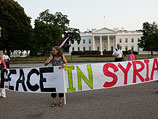 Пацифистский пикет около Белого дома. Вашингтон, 10 сентября 2013 года