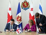 Подписание соглашения об отмене визового режима между Израилем и Грузией. Тбилиси, 18 ноября 2013 года
