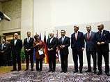 Слева направо: главы внешнеполитических ведомств Великобритании, Германии, ЕС, Ирана, Китая, США, России и Франции. Женева, 24 ноября 2013 года