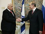 Премьер-министр Израиля Ариэль Шарон и президент РФ Владимир Путин. 2005-й год
