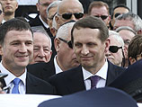 Юлий Эдельштейн и Сергей Нарышкин на церемонии прощания с бывшим премьер-министром Израиля Ариэлем Шароном, 13 января 2014 года
